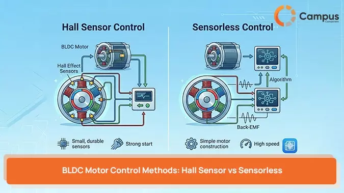BLDC Motor Control Methods: Hall Sensor vs Sensorless